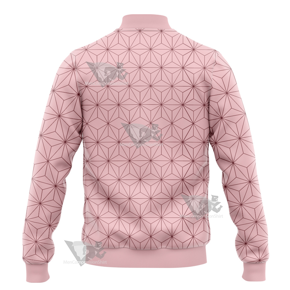 Demon Slayer Nezuko Pink Varsity Jacket