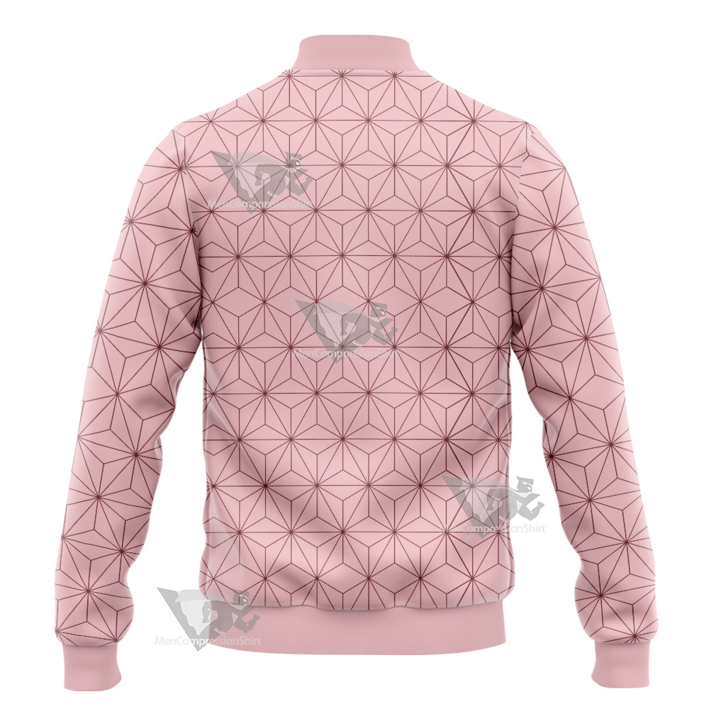 Demon Slayer Nezuko Pink Varsity Jacket