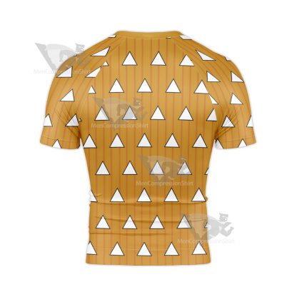 Demon Slayer No Yaiba Zenitsu Agatsuma Rash Guard Compression Shirt