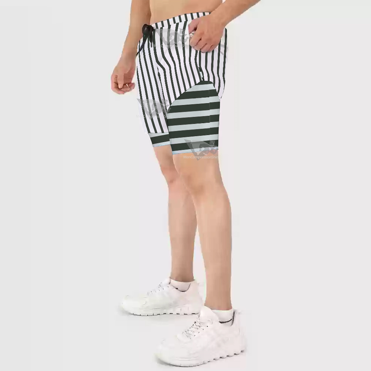 Demon Slayer Obanai Iguro White Men Compression Gym Short