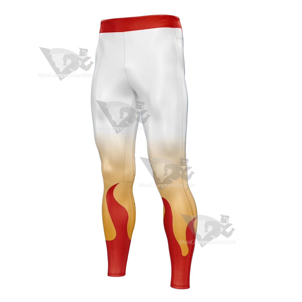 Demon Slayer Rengoku White Men Compression Legging-MensCompressionShirt