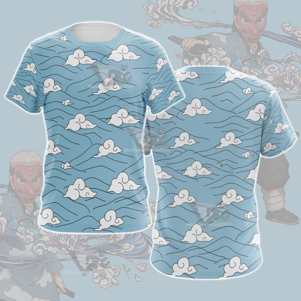 Demon Slayer Sakonji Urokodaki Blue Cosplay T-Shirt