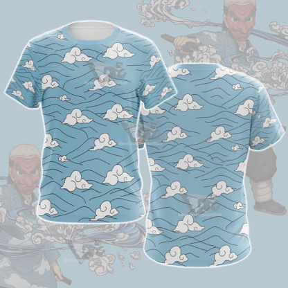 Demon Slayer Sakonji Urokodaki Blue Cosplay T-Shirt