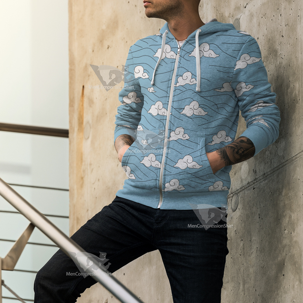Demon Slayer Sakonji Urokodaki Blue Cosplay Zip Up Hoodie