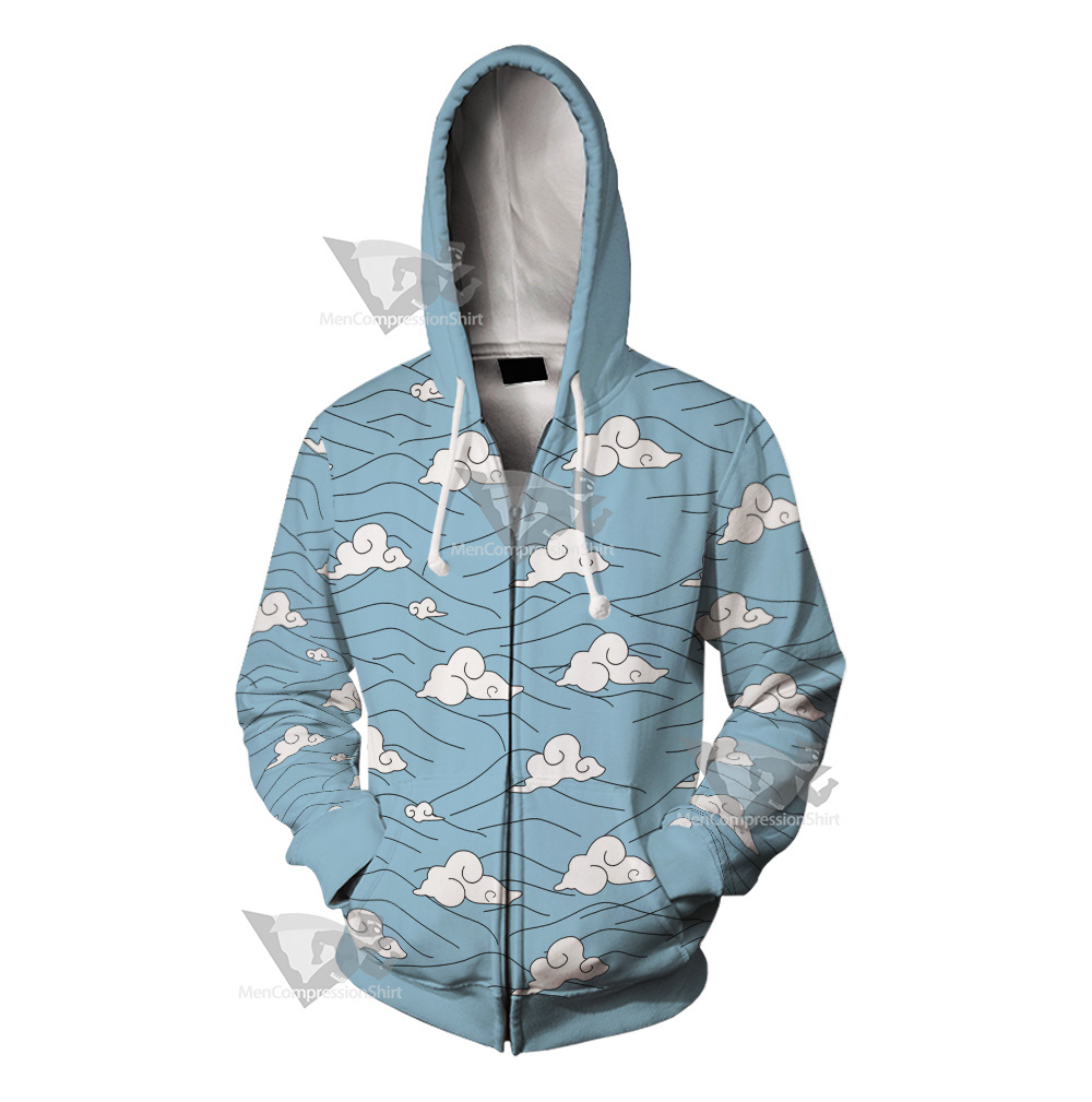 Demon Slayer Sakonji Urokodaki Blue Cosplay Zip Up Hoodie