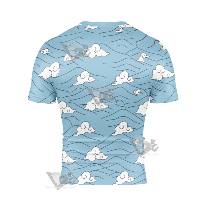 Demon Slayer Sakonji Urokodaki Blue Short Sleeve Compression Shirt