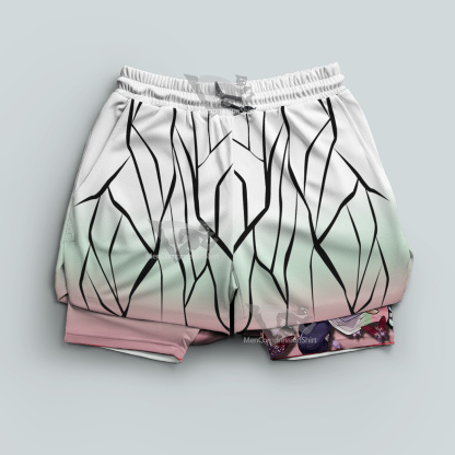 Demon Slayer Shinobu Kocho Pink Men Compression Gym Short