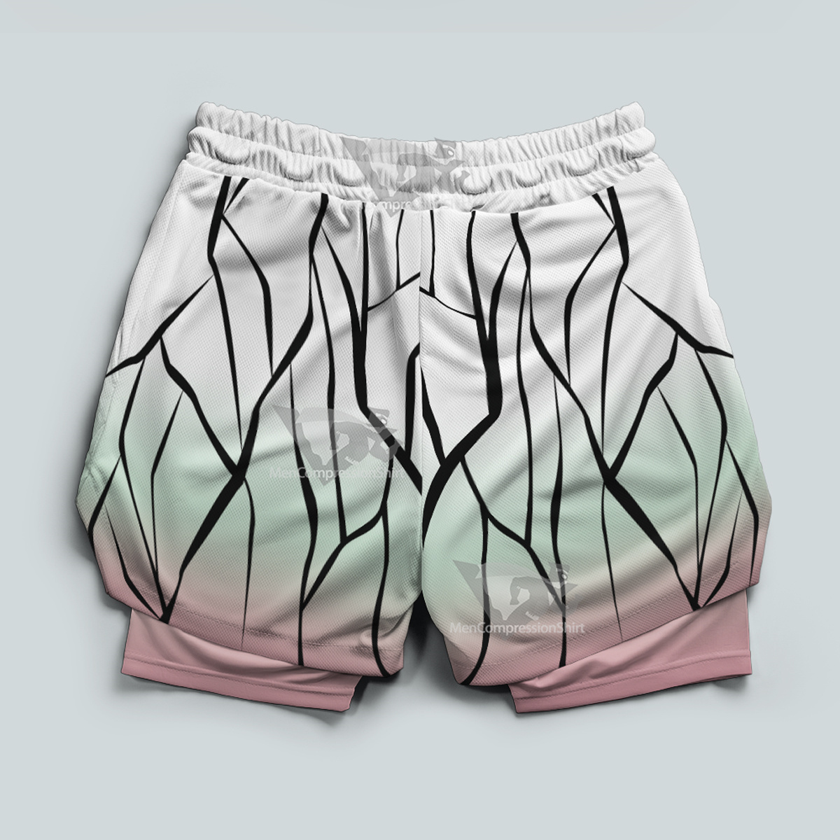 Demon Slayer Shinobu Kocho Pink Men Compression Gym Short