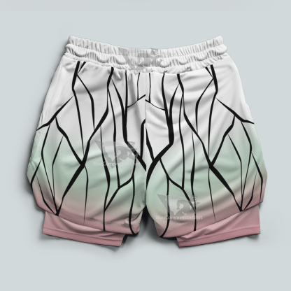 Demon Slayer Shinobu Kocho Pink Men Compression Gym Short