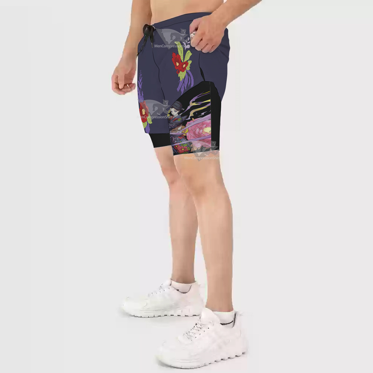 Demon Slayer Tamayo Purple Men Compression Gym Short