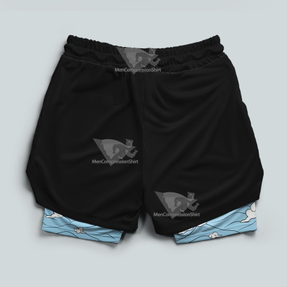 Demon Slayer Tanjiro Kamado Blue Men Compression Gym Short