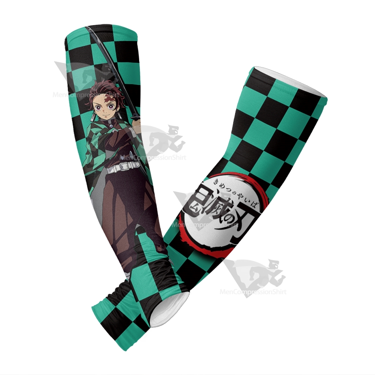 Demon Slayer Tanjiro Lattice Green Compression Arm Sleeve