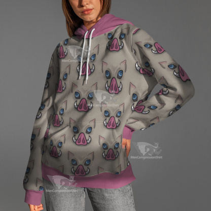 Demon Slayer Wildschwein Head Cosplay Hoodie