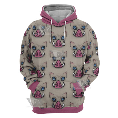Demon Slayer Wildschwein Head Cosplay Hoodie