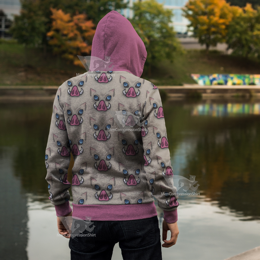 Demon Slayer Wildschwein Head Cosplay Zip Up Hoodie