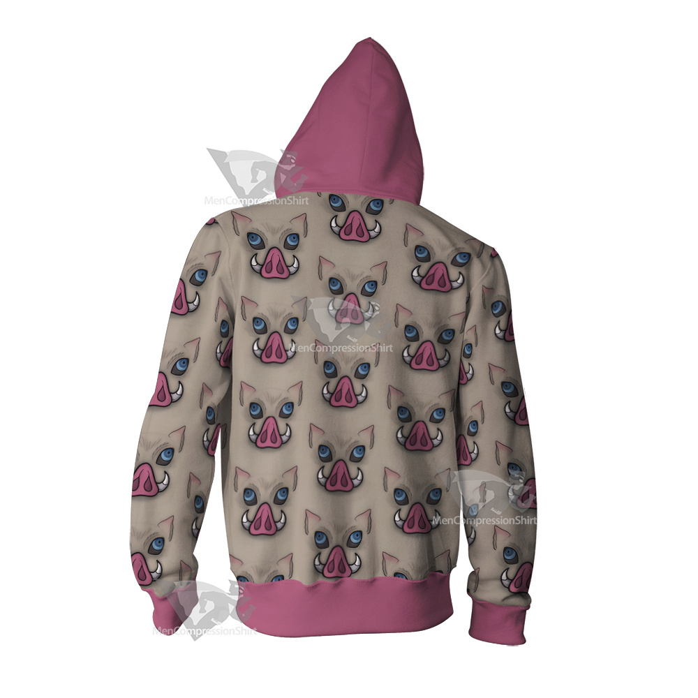 Demon Slayer Wildschwein Head Cosplay Zip Up Hoodie