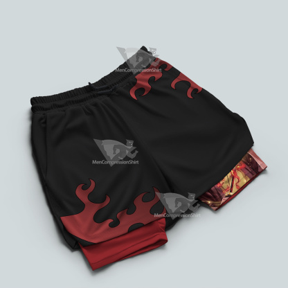 Demon Slayer Yoriichi Red Men Compression Gym Short