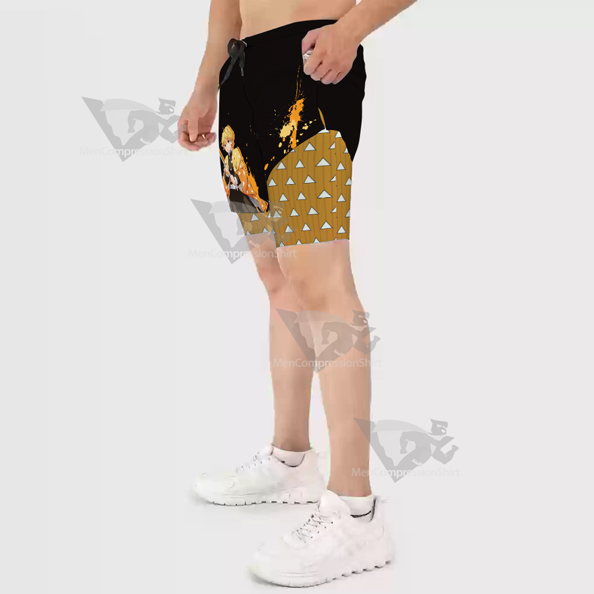 Demon Slayer Zenitsu Agatsuma Men Compression Gym Short