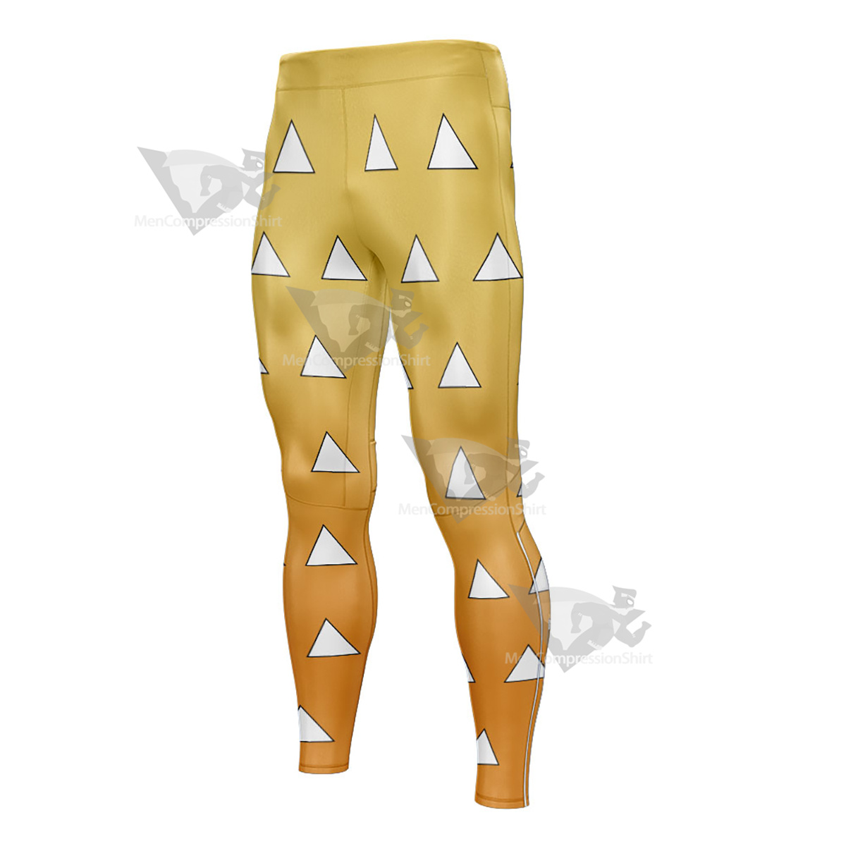 Demon Slayer Zenitsu Agatsuma White Triangle Mens Compression Legging