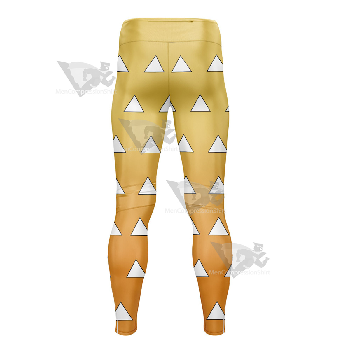 Demon Slayer Zenitsu Agatsuma White Triangle Mens Compression Legging