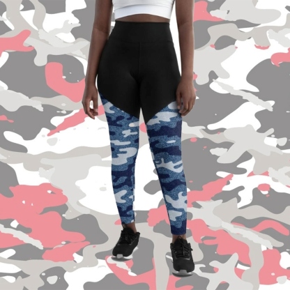 Denim Camo Print Women Compression Legging