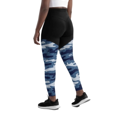 Denim Camo Print Women Compression Legging