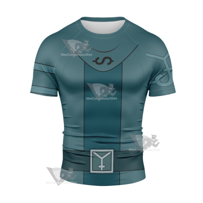 Di Gata Adam Blue Cosplay Short Sleeve Compression Shirt