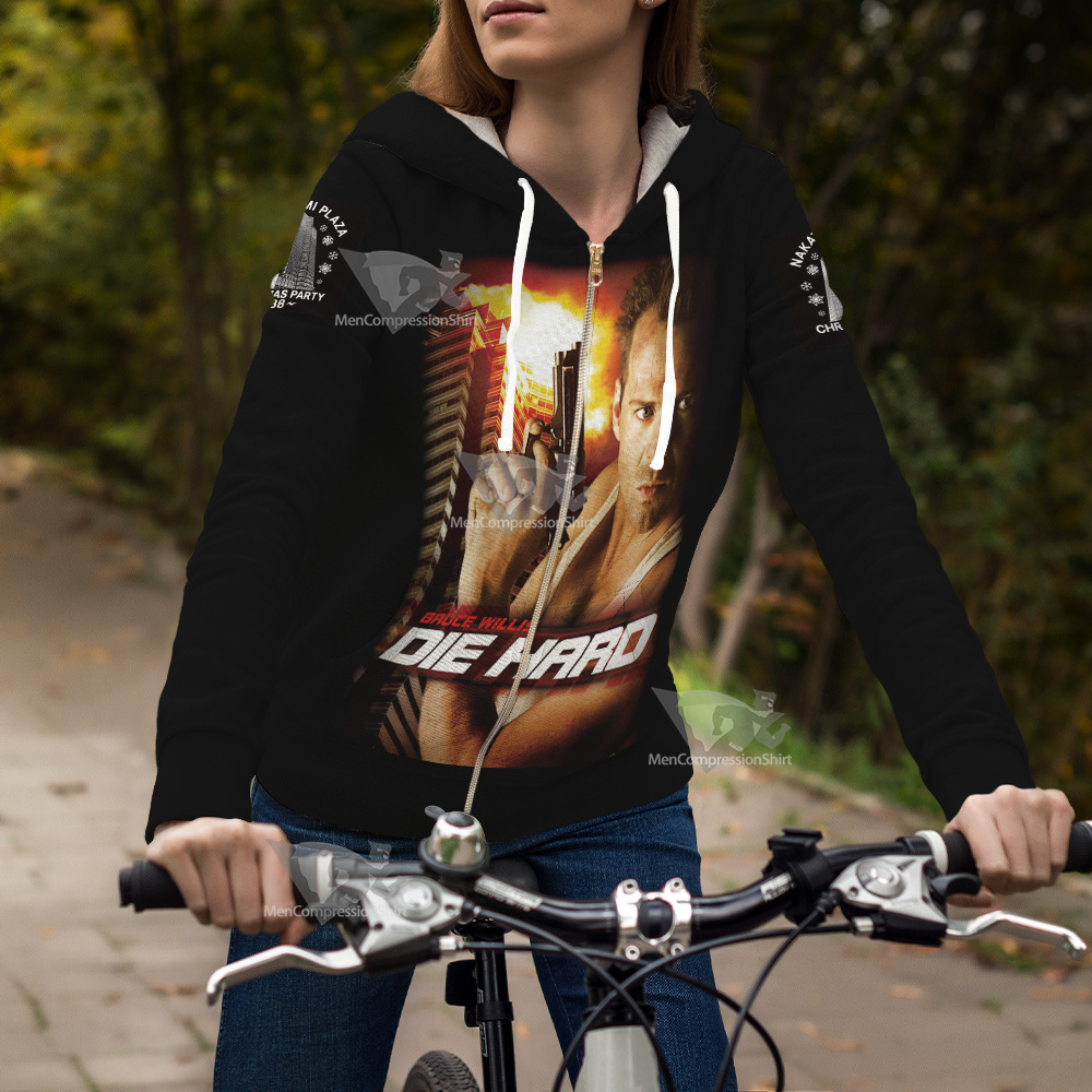 Die Hard 1988 Black Zip Up Hoodie