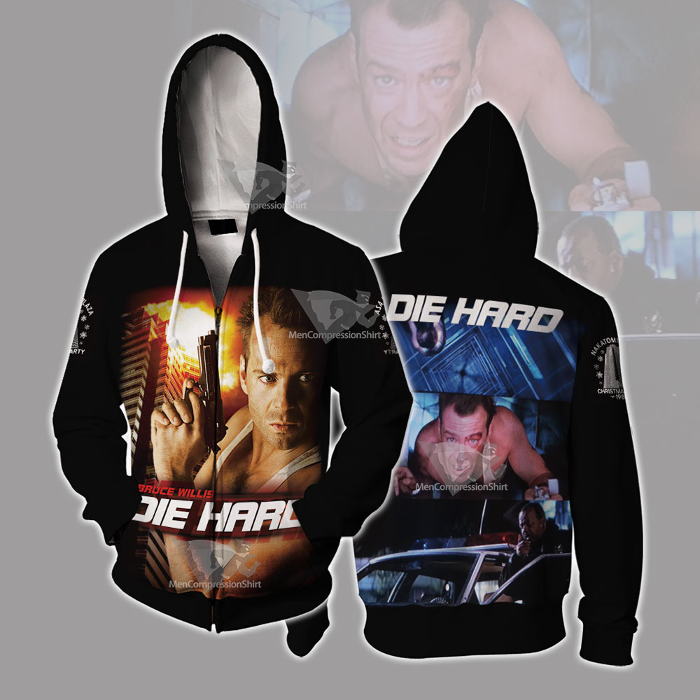 Die Hard 1988 Black Zip Up Hoodie