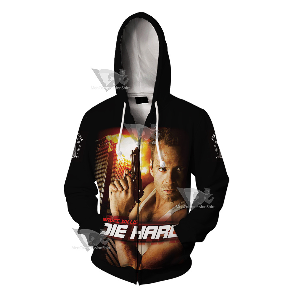 Die Hard 1988 Black Zip Up Hoodie