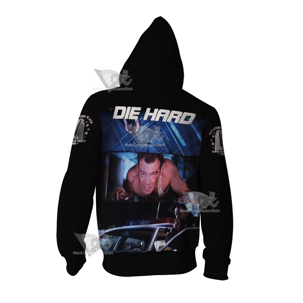 Die Hard 1988 Black Zip Up Hoodie