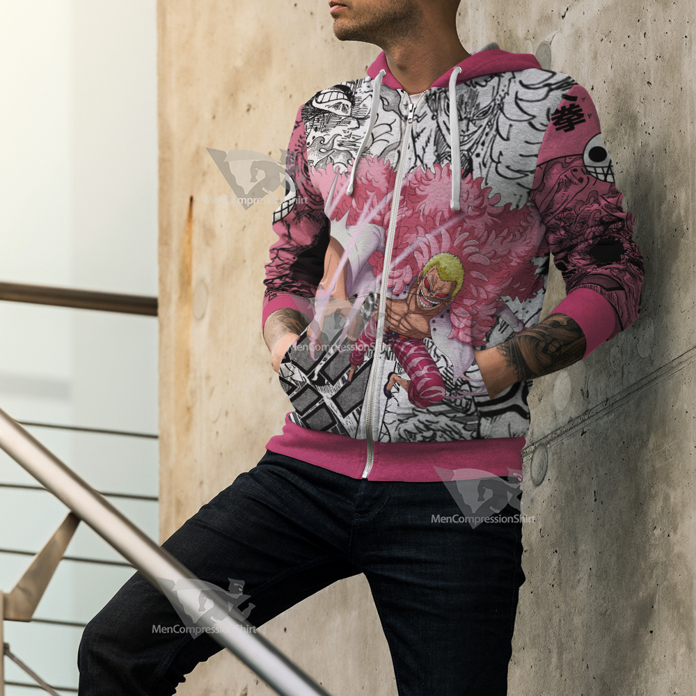 Donquixote Doflamingo One Piece Cosplay Zip Up Hoodie