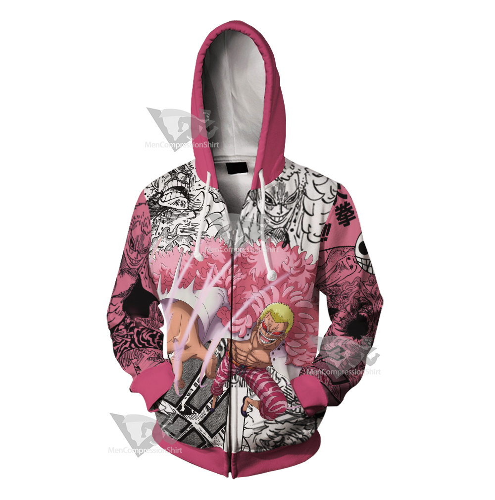 Donquixote Doflamingo One Piece Cosplay Zip Up Hoodie