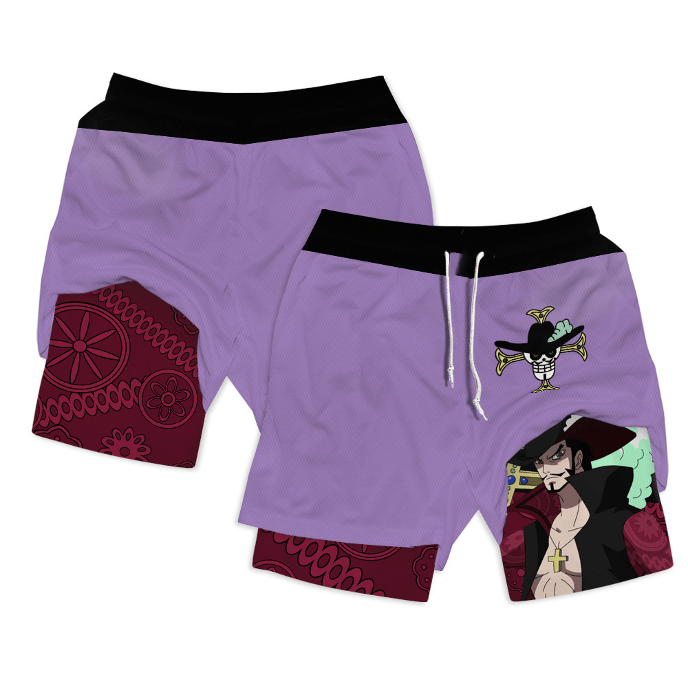 Dracule Mihawk Anime Shorts Compression Gym Shorts