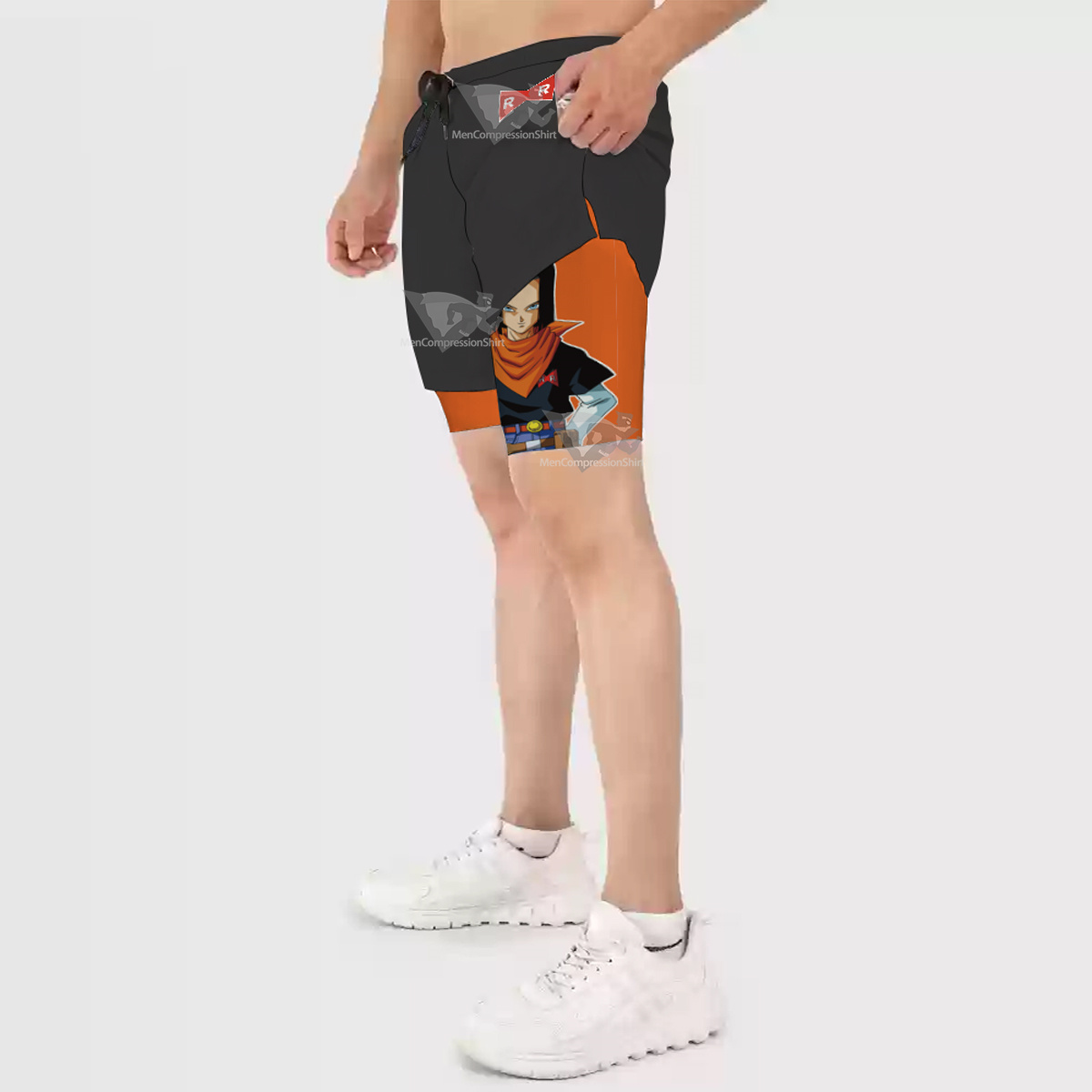 Dragon Ball 17gou Black Men Compression Gym Short