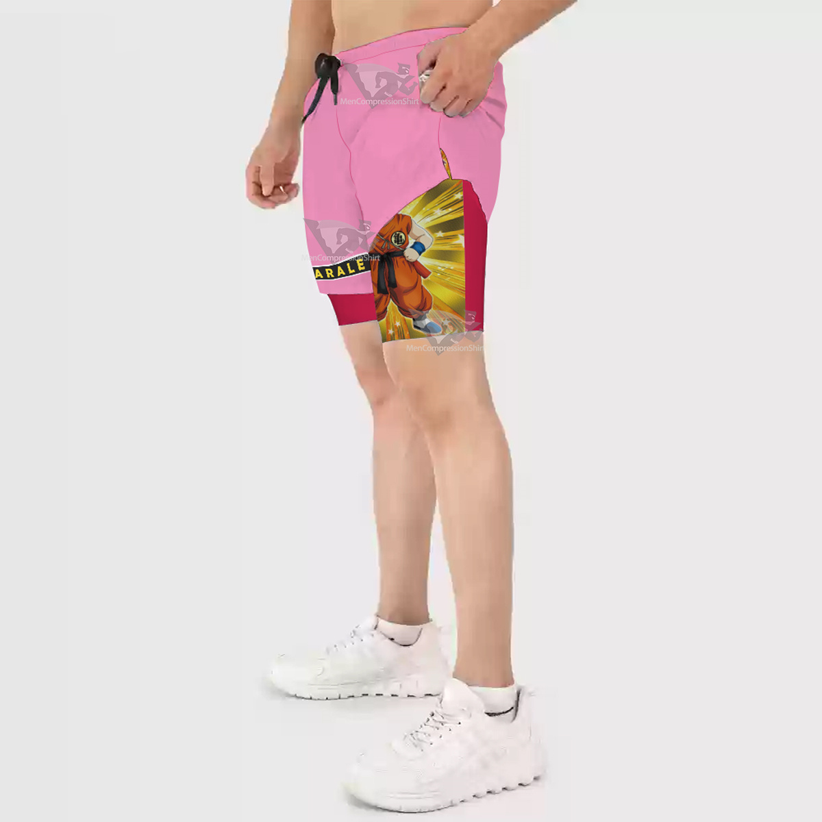 Dragon Ball Arale Pink Men Compression Gym Short