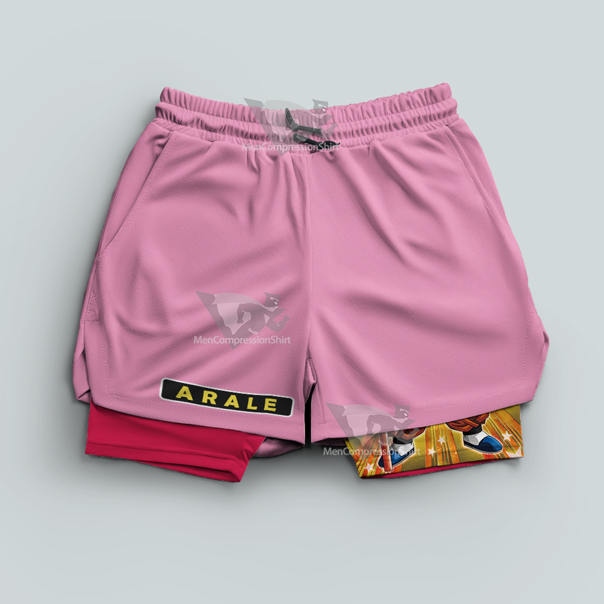 Dragon Ball Arale Pink Men Compression Gym Short
