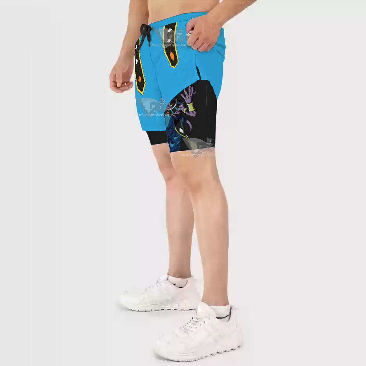 Dragon Ball Beerus Blue Men Compression Gym Short