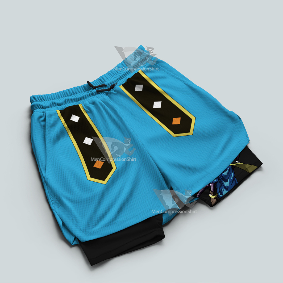 Dragon Ball Beerus Blue Men Compression Gym Short