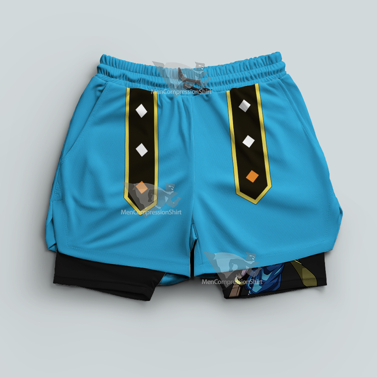 Dragon Ball Beerus Blue Men Compression Gym Short
