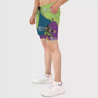 Dragon Ball Broly Green Men Compression Gym Short