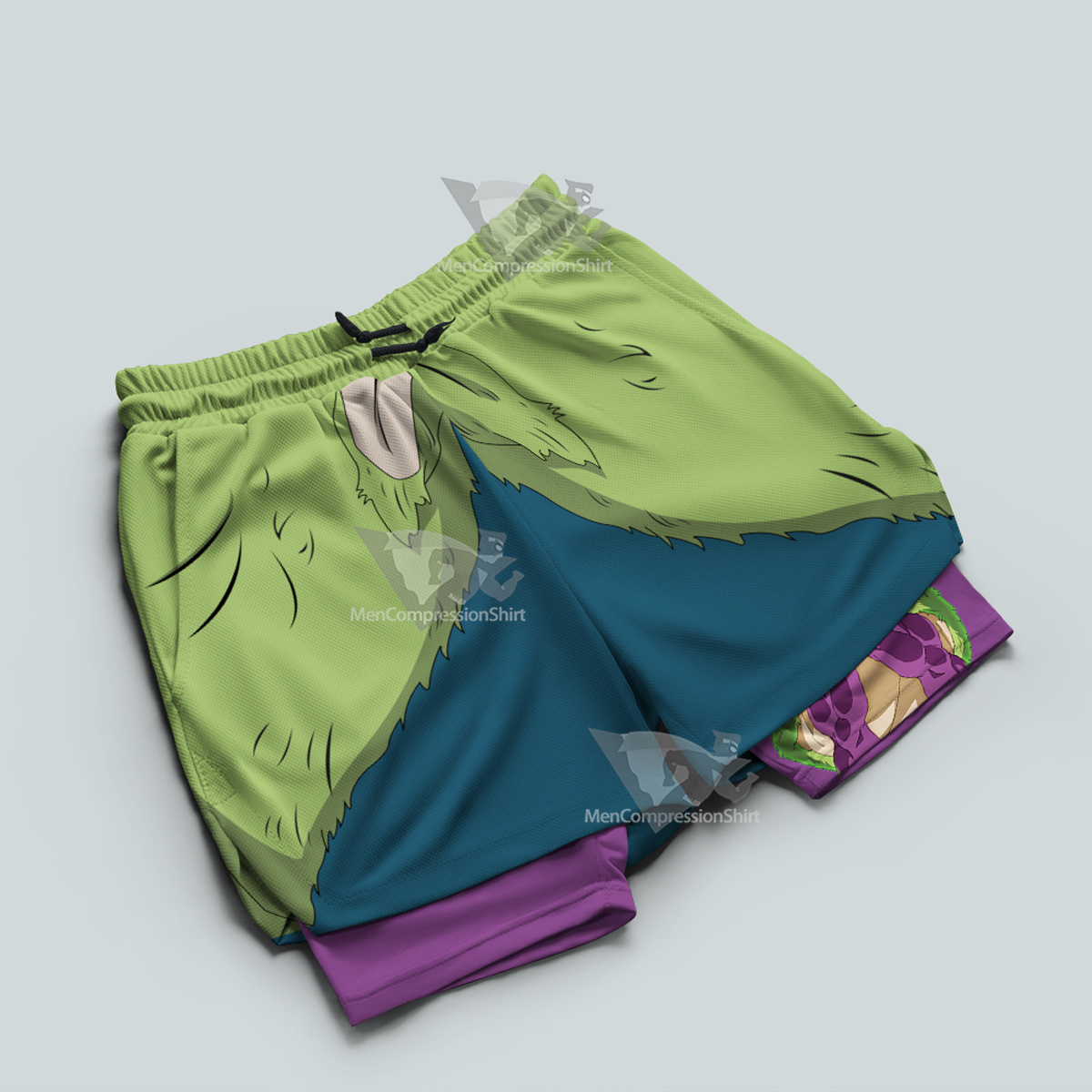 Dragon Ball Broly Green Men Compression Gym Short