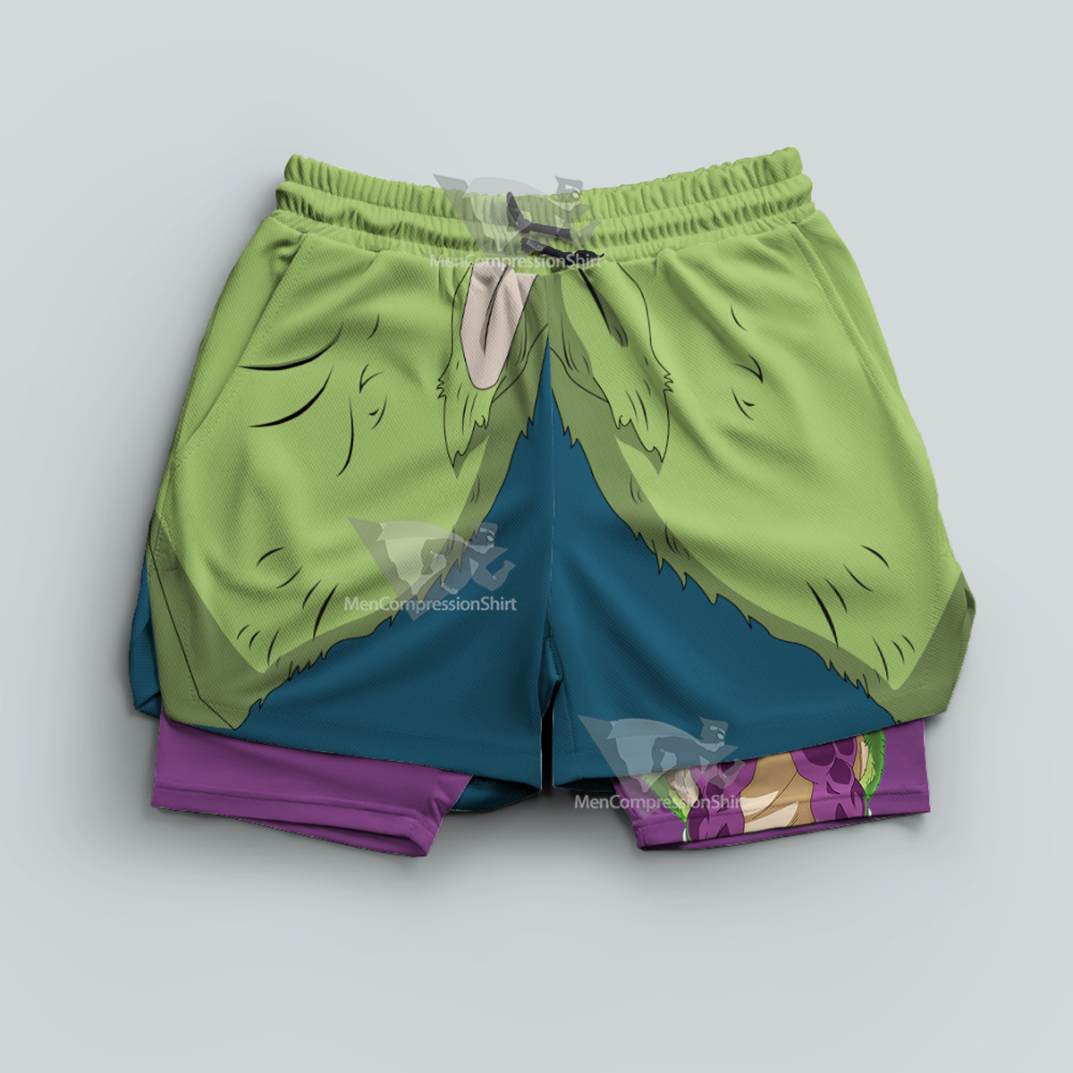 Dragon Ball Broly Green Men Compression Gym Short