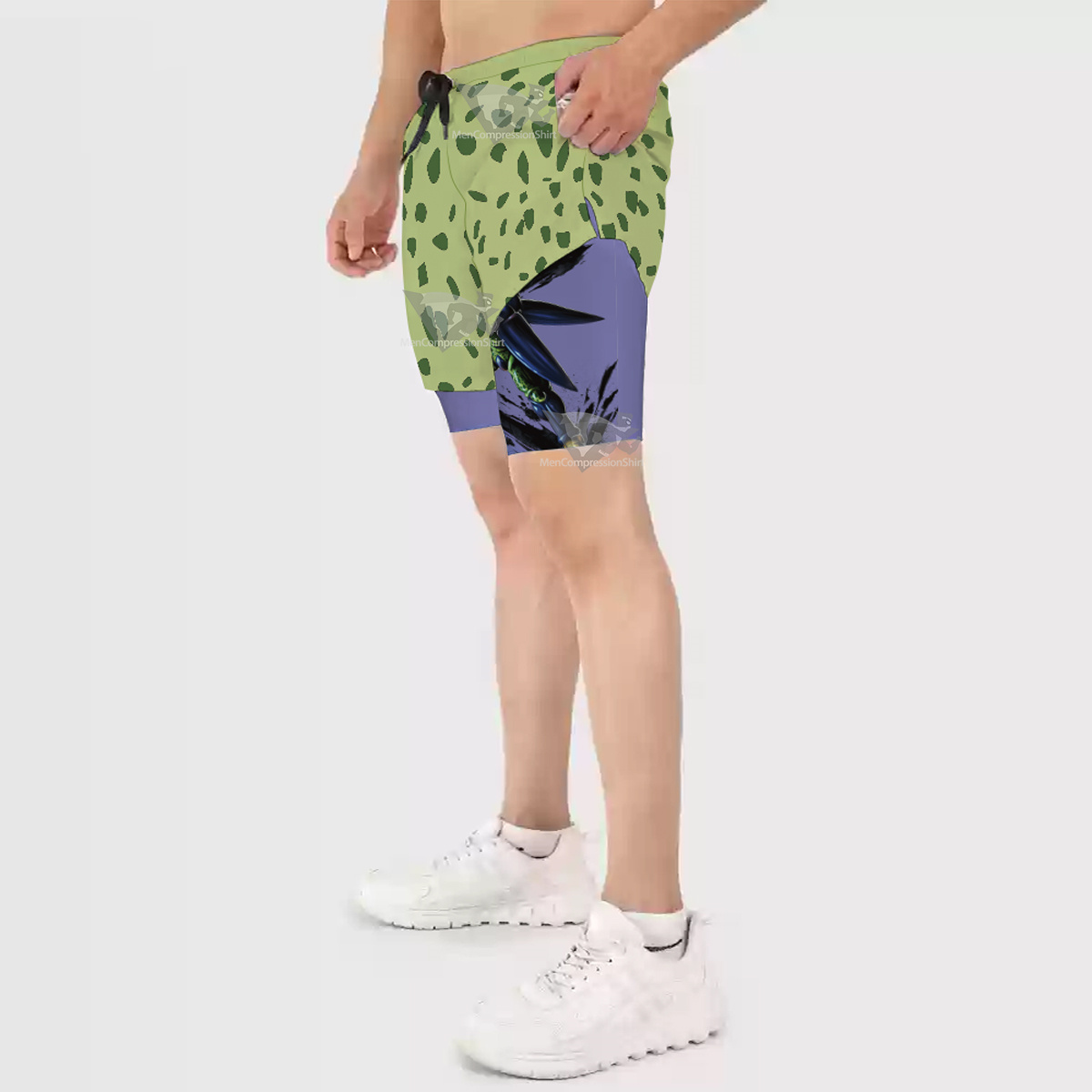Dragon Ball Cell Green Men Compression Gym Short