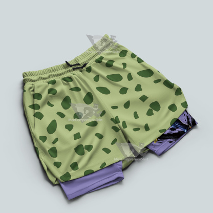 Dragon Ball Cell Green Men Compression Gym Short