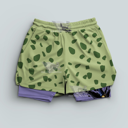 Dragon Ball Cell Green Men Compression Gym Short