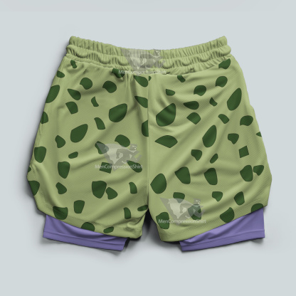 Dragon Ball Cell Green Men Compression Gym Short