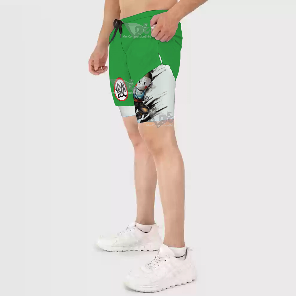 Dragon Ball Chiaotzu Green Men Compression Gym Short