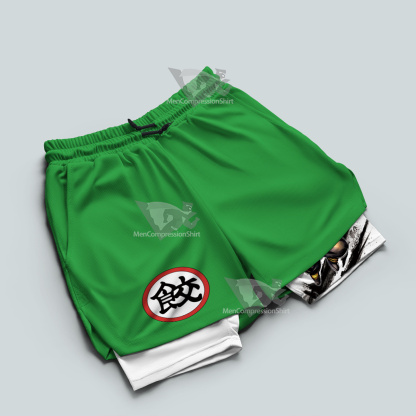 Dragon Ball Chiaotzu Green Men Compression Gym Short