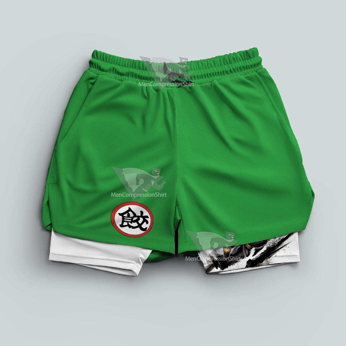 Dragon Ball Chiaotzu Green Men Compression Gym Short